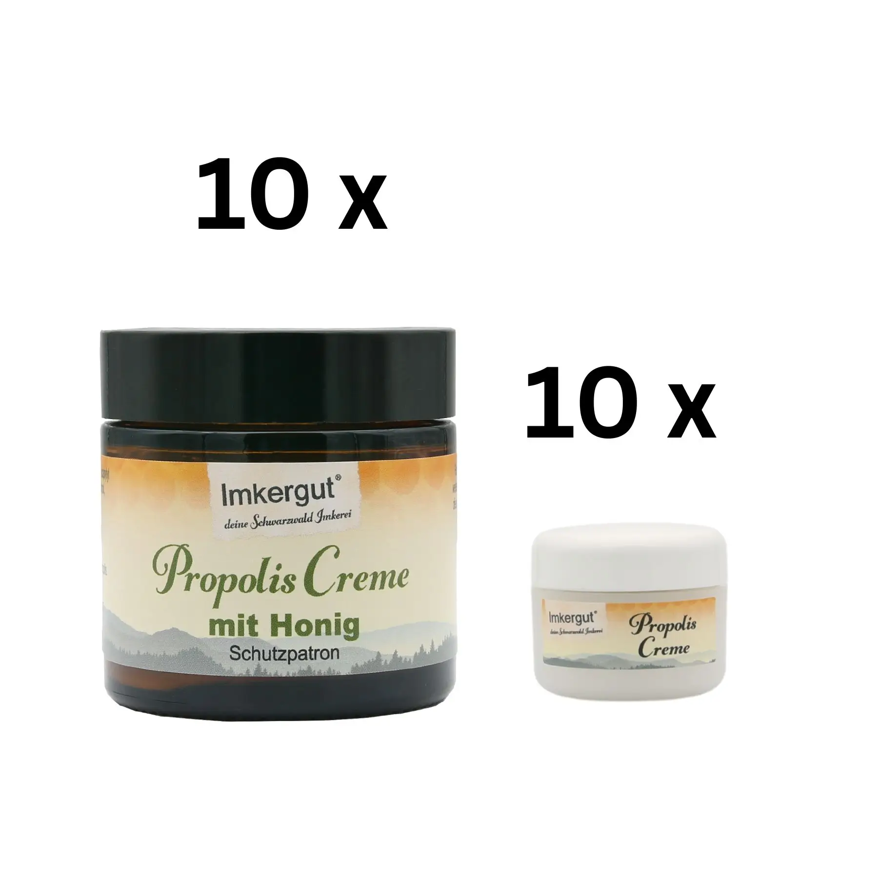 10 Propolis Honig Creme 50 ml + 10 Proben 5 ml gratis